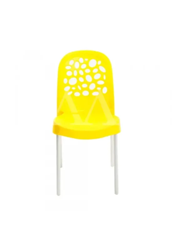 CADEIRA FORTE PLASTICO DELUXE REDONDA AMARELA