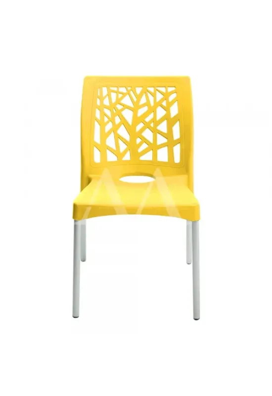 CADEIRA FORTE PLASTICO NATURE QUADRADA AMARELA