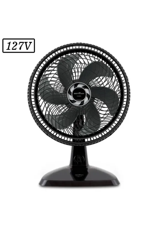 VENTILADOR BRITANIA BVT400 TURBO 40CM 6 PAS 3 VEL 127V PRETO