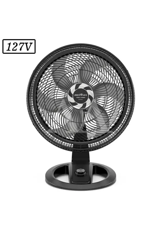 VENTILADOR BRITANIA BVT500 TURBO 47CM 6 PAS 3 VEL 127V PRETO