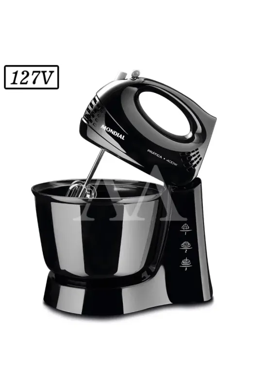 BATEDEIRA MONDIAL B44B 1 TIGELA 3 VEL 400W 127V PRETO