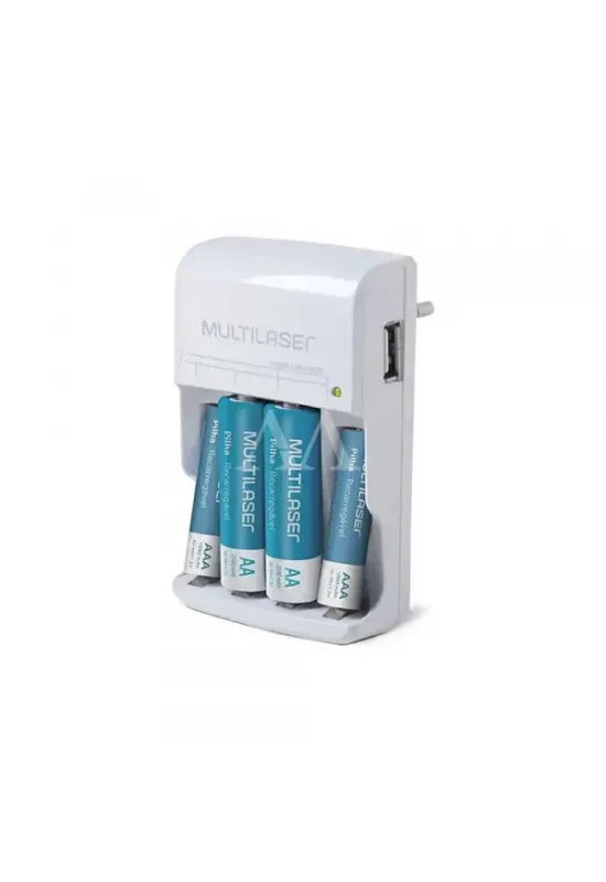 CARREGADOR DE PILHAS MULTILASER CB045 AA/AAA 2 PILHAS AA 2500 Mah 2 AA
