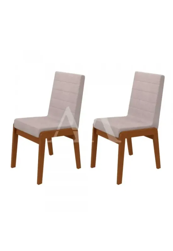 CJ 02 CADEIRAS LOPAS ATLA TEC/ LINHO RINZAI BEGE AMENDOA CLEAN