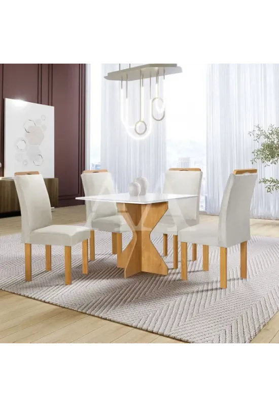 CJ MESA 4C CEL MOVEIS MILAO QUADRADA 90X90 TAMPO MILAO PLUS C/VDO CAD.