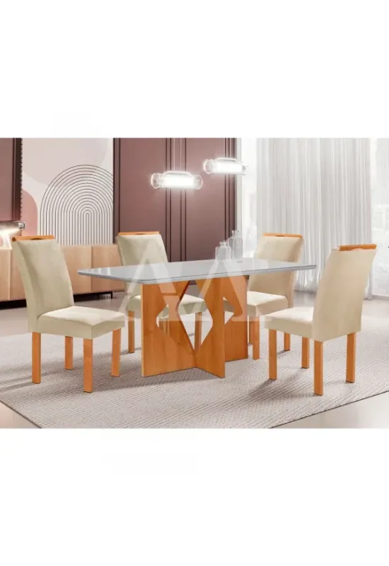 CJ MESA 4C CEL MOVEIS MILAO RETANGULAR 120X80 TAMPO LONDRES PLUS C/VDO