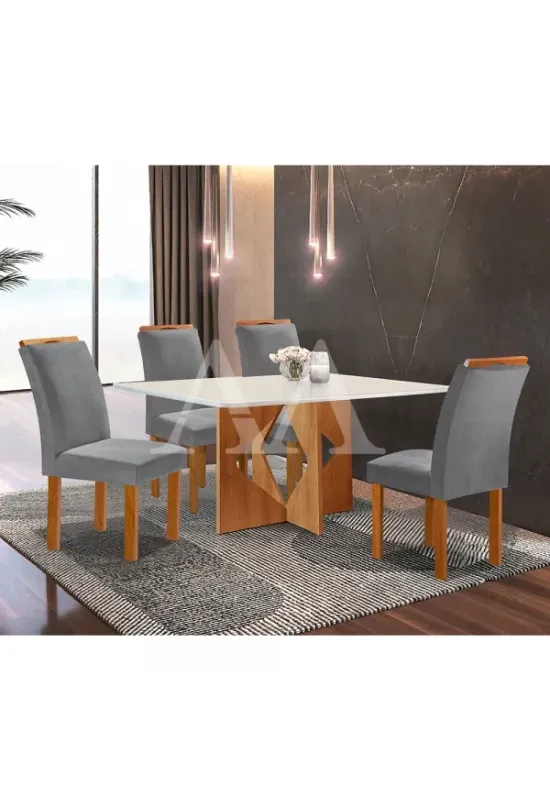 CJ MESA 4C CEL MOVEIS MILAO RETANGULAR 120X80 TAMPO LONDRES PLUS C/VDO