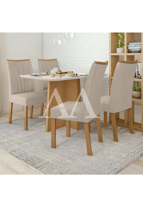 CJ MESA 4C LOPAS CELEBRARE CANT.COPO CAD APOGEU 120X80 NATURALE CREME