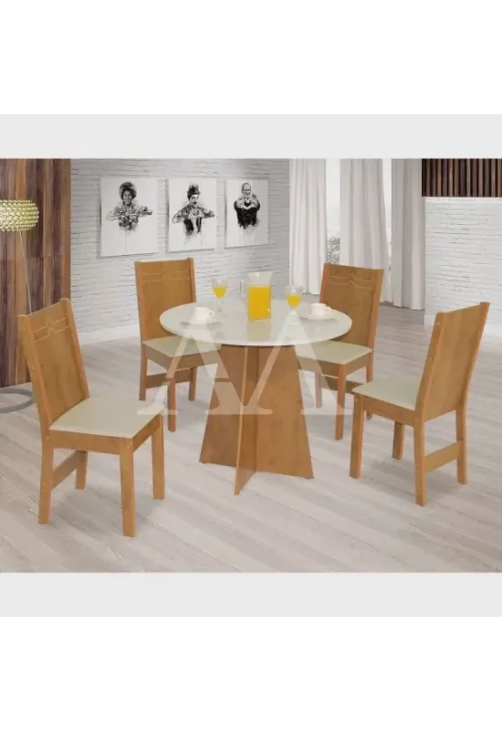 CJ MESA 4C SAO CARLOS ELANE REDONDA 90x90 FREIJO / OFF WHITE