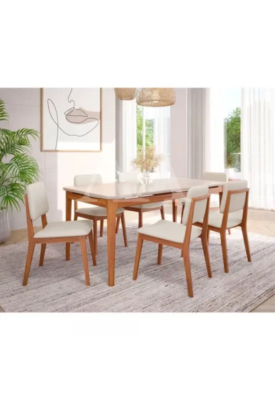 CJ MESA 6C CIMOL BAOBA RETANGULAR 180x90 AMARILIS MADEIRA/OFFWHITE/LIN