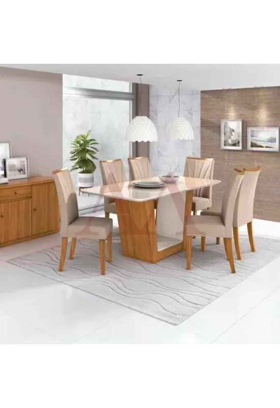 CJ MESA 6C LOPAS APOGEU CANT.COPO CAD APOGEU 170X90 NATURALE CREME AME