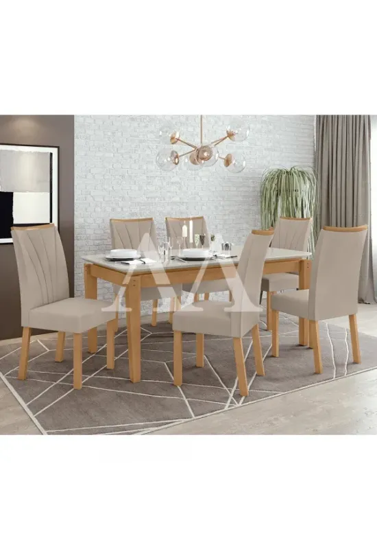 CJ MESA 6C LOPAS ARIES CANT.COPO CAD APOGEU 180X90 NATURALE CREME AMEN