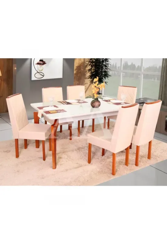 CJ MESA 6C SAO CARLOS ABEILLE RETANGULAR MEL / OFF WHITE