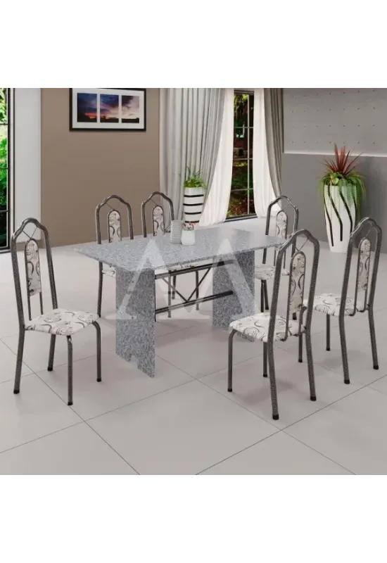 CJ MESA 6C SOMA BIANCA 140X75 RETANGULAR ARABESCO PRATA GRANITO OCRE