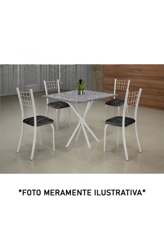 CJ MESA SOMA 4C DANY 70X70 QUADRADA RISCAS BRANCO