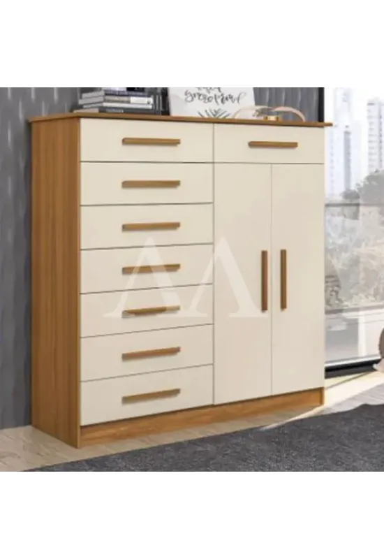 COMODA 8G 2P. ABRIR ALBATROZ NEW VERONA CARVALHO GRIFE / OFF WHITE