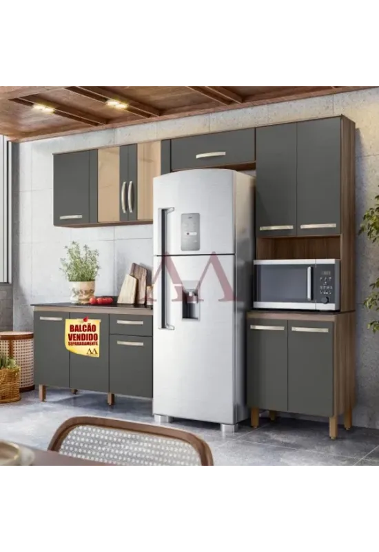 COZINHA NICIOLI FIT CARVALHO  NATURE / CHUMBO