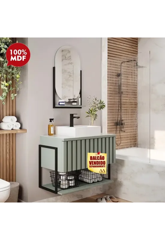 ESPELHEIRA MGM ORI METALON 44CM CIMENTO