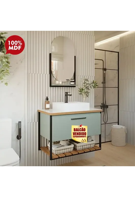 ESPELHEIRA MGM ORI METALON 44CM PISTACHE