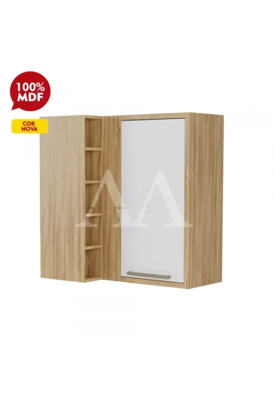 ARMARIO RONIPA CANTO 1P ABRIR SYRAH 80CM AMENDOA/BRANCO