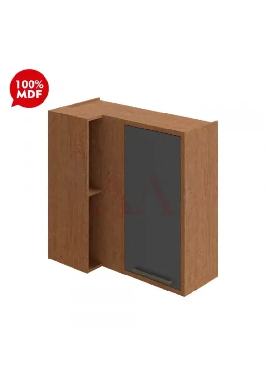 ARMARIO RONIPA CANTO 1P ABRIR SYRAH 80CM CASTANHO / CHUMBO