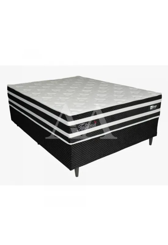 CJ BASE BOX/COLCHAO MOLAS ENSACADAS 138X188X58 DESIGN TALISMA PRETA