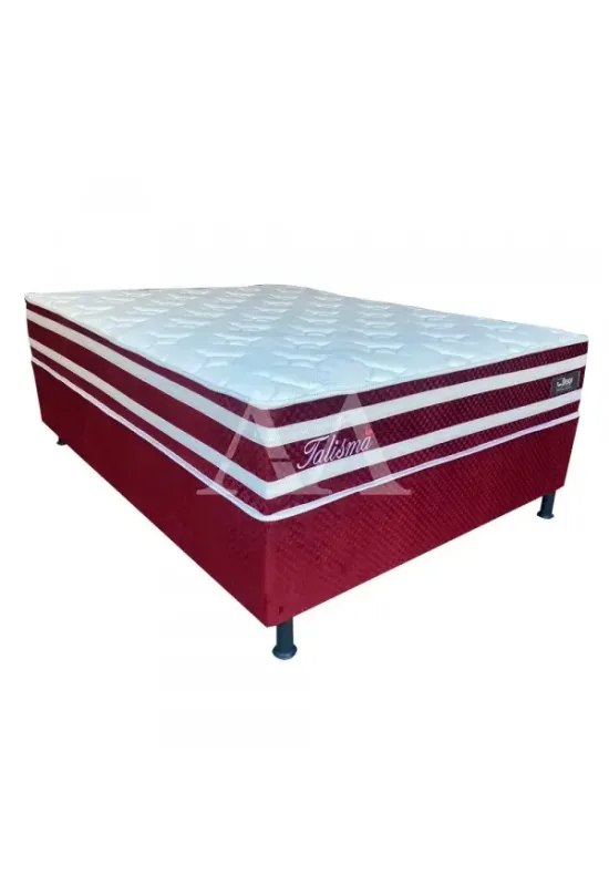 CJ BASE BOX/COLCHAO MOLAS ENSACADAS 138X188X58 DESIGN TALISMA VERMELHA