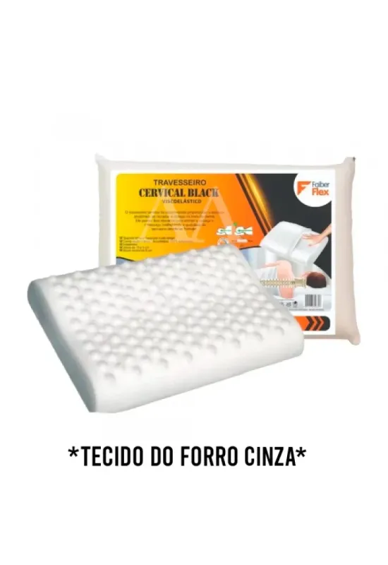 TRAVESSEIRO FAIBERFLEX CERVICAL BLACK VISCOELASTICO 50X70