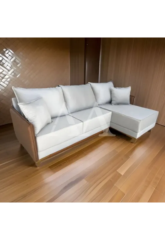 ESTOFADO MALU 2 LUGARES BAHAMAS C/ CHAISE BEGE VELUDO