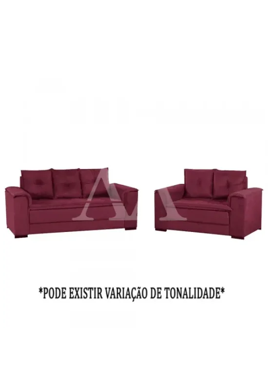 CJ ESTOFADO BOMFLEX 2/3 LUGARES HAITI VINHO VELUDO INCA 22