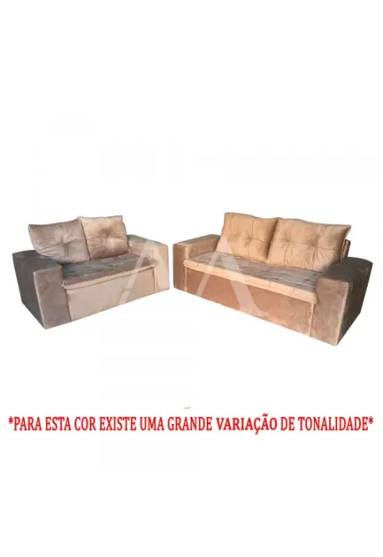 CJ ESTOFADO DESTACK 2/3 LUGARES GENEBRA BEGE