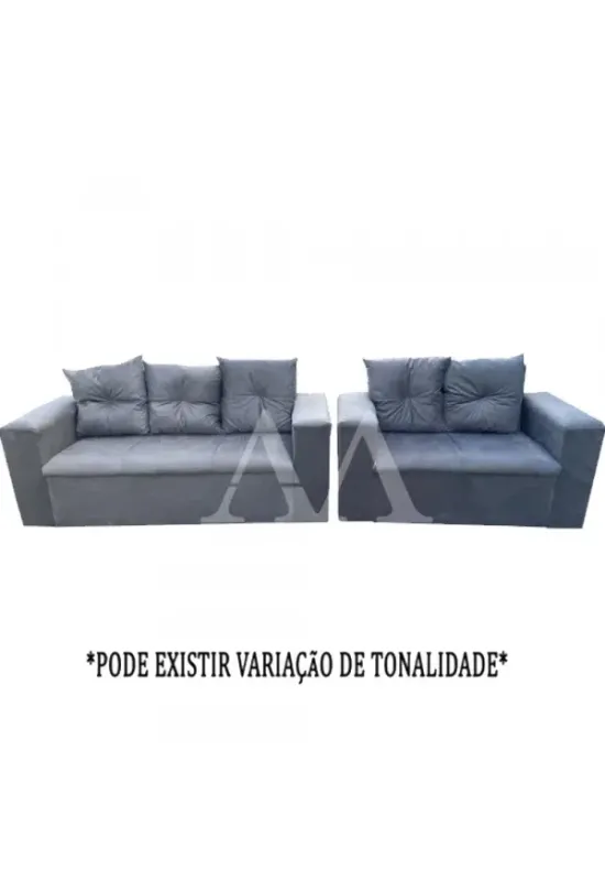 CJ ESTOFADO RG FLEX 2/3 LUGARES TURIM CINZA