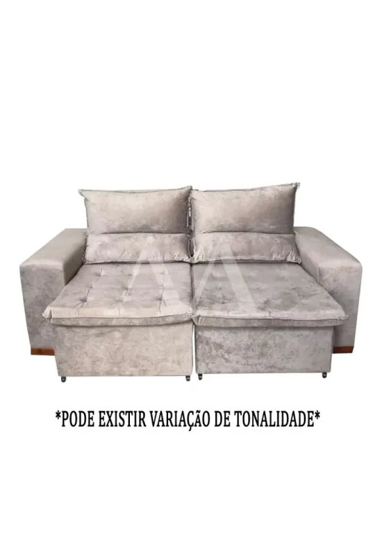 ESTOFADO BOMFLEX CHILE RETRATIL BEGE VELUDO INCA 16