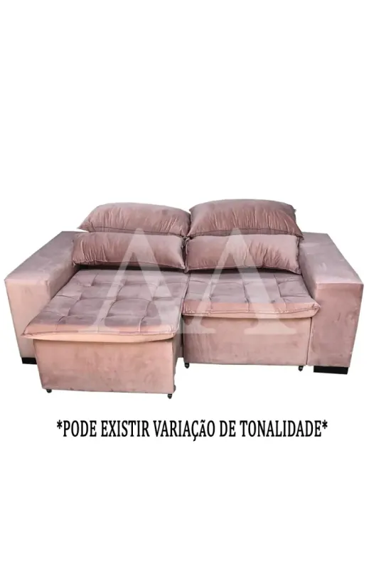 ESTOFADO BOMFLEX CHILE RETRATIL ROSE VELUDO INCA 14