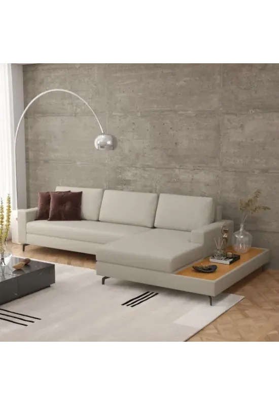 ESTOFADO PEREIRA MOVEIS 6 LUGARES LOFT 322 COM CHAISE E DECK LINHO ARE