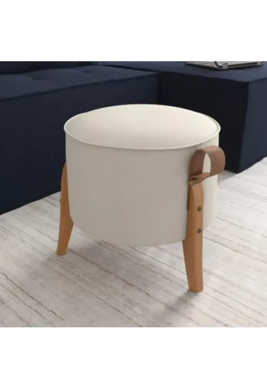 PUFF PEREIRA MOVEIS ROMA 107 LINHO AREIA NOBUCK MARROM