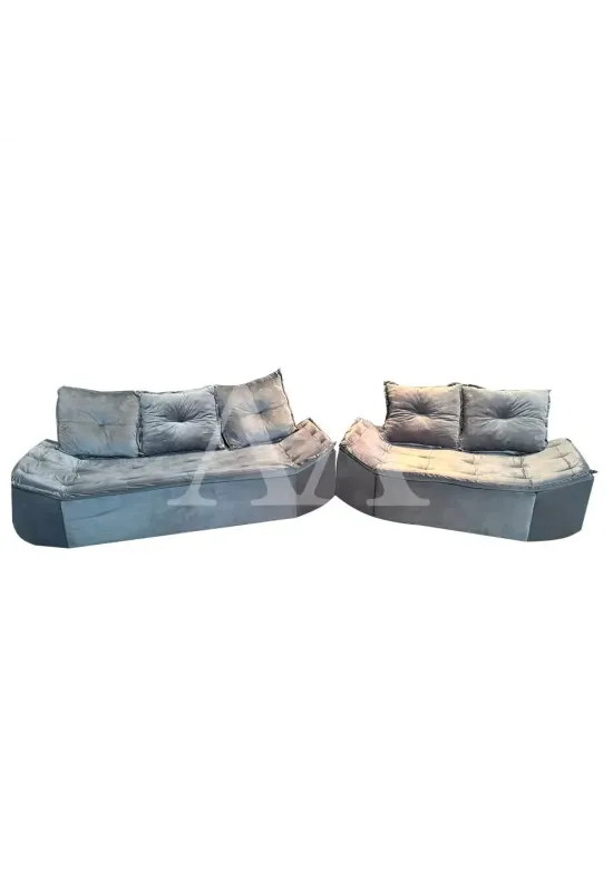 CJ ESTOFADO AUSTRIA 2/3 LUGARES CINZA