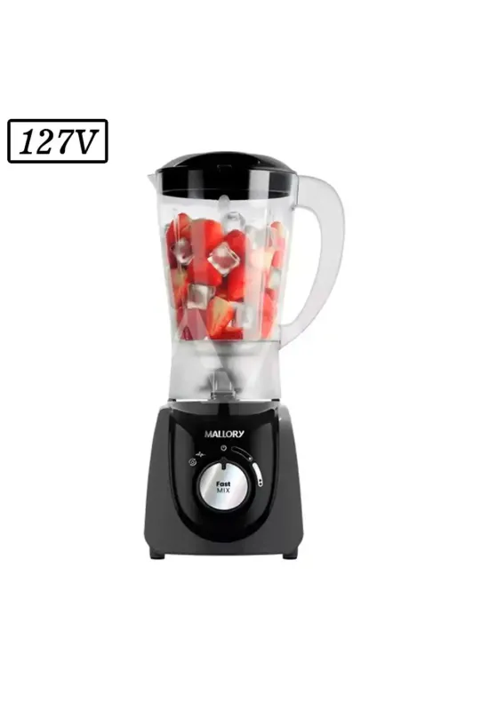 LIQUIDIFICADOR MALLORY FAST MIX 520W 2 VEL 127V PRETO