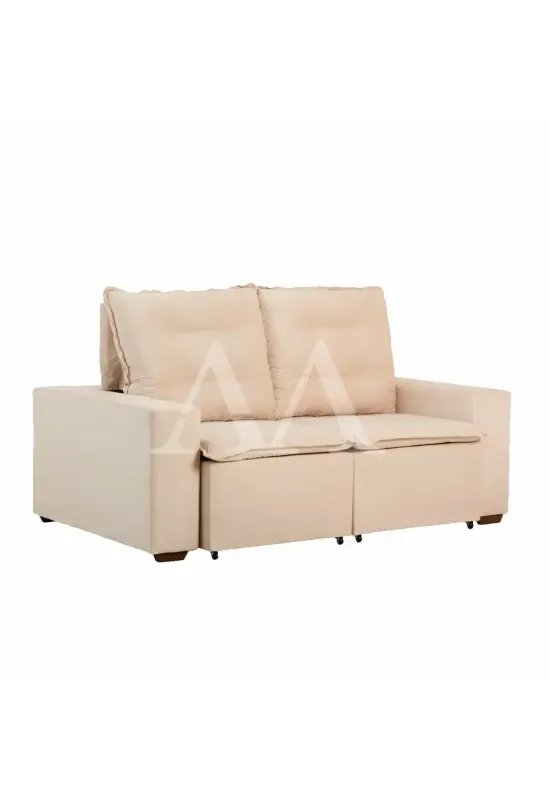 ESTOFADO MARQUES DALLAS RETRATIL BEGE AREIA VELUDO MAIA