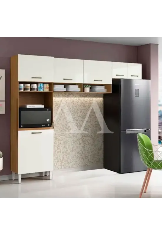 COZINHA ARAMOVEIS COMPACTA AURORA ATACAMA/OFF WHITE