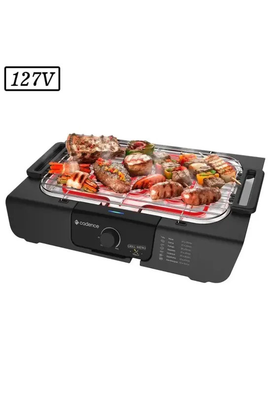 CHURRASQUEIRA ELETRICA CADENCE GRILL MENU GRL810 1800W 127V PRETA