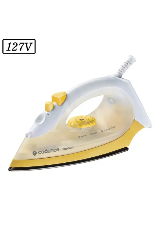 FERRO DE PASSAR CADENCE A VAPOR SAPHIRO IRO200 127V BRANCO / AMARELO