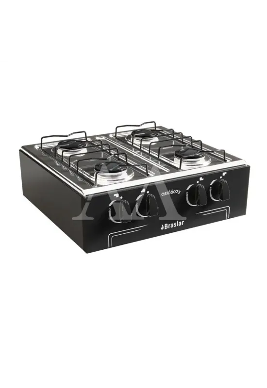 FOGAO 4B BRASLAR COOKTOP ASIATICO JR PRETO