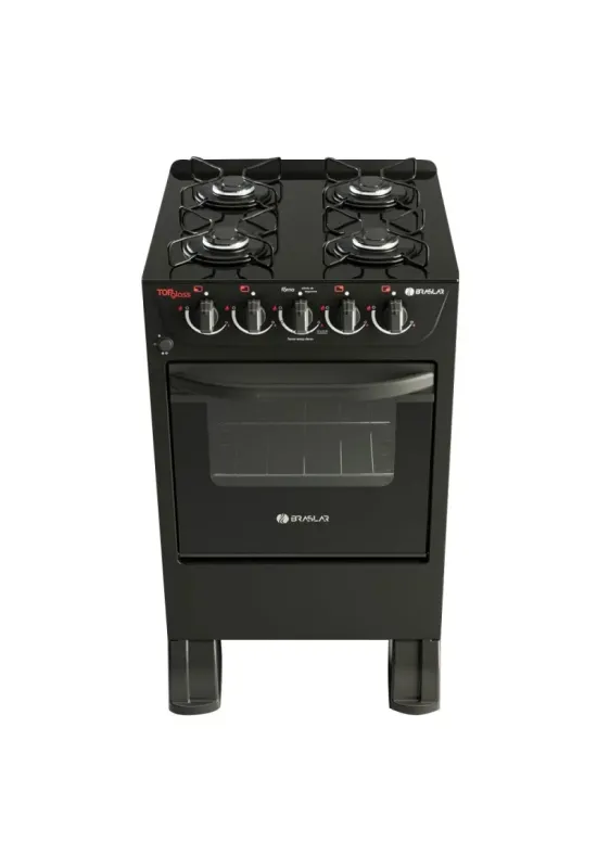 FOGAO 4B BRASLAR NEW TOP GLASS 2024 BLACK