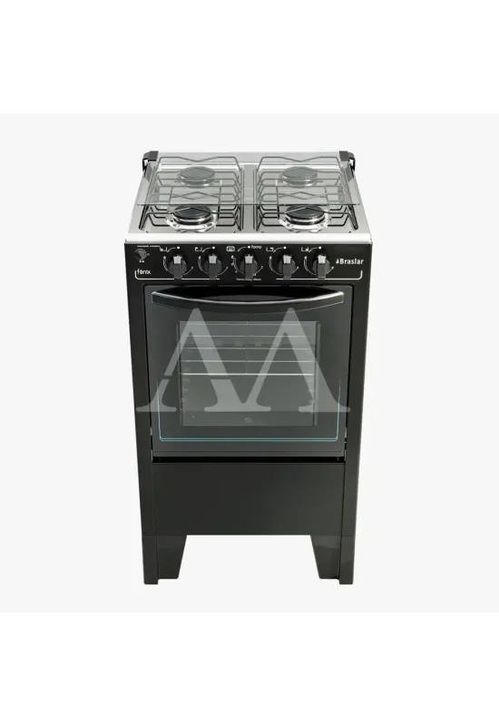 FOGAO 4B BRASLAR PISO FENIX PLUS AUTOMATICO BLACK