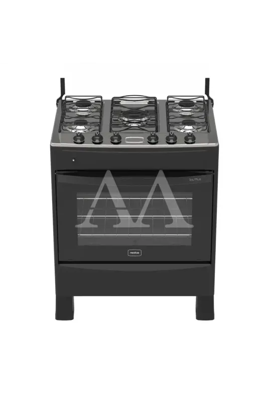 FOGAO 5B REALCE IRIS PLUS MESA INOX AUTOMATICO PRETO