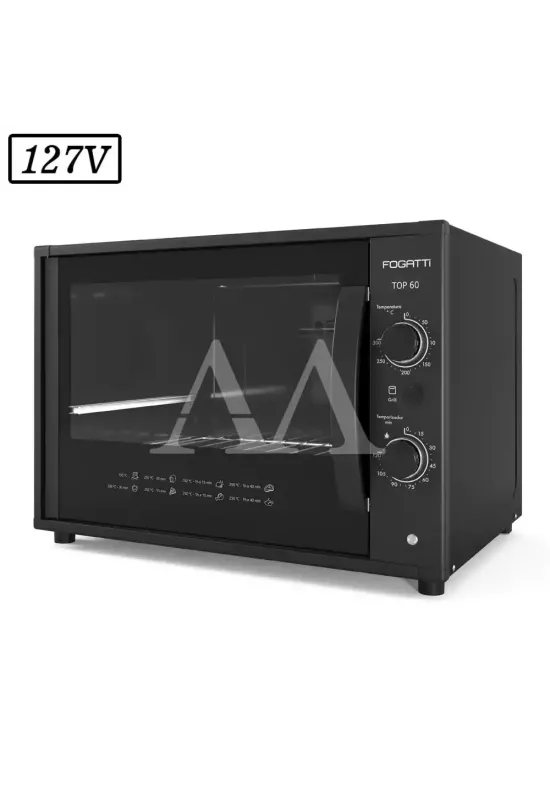 FORNO ELETRICO FOGATTI TOP 60 60L 127V PRETO