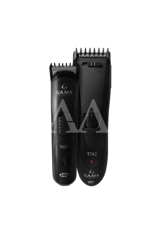 KIT MAQUINA CORTAR CABELO GAMA T747 BLACK TITANIUM USB